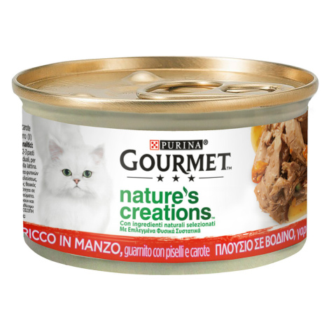 Gourmet Nature's Creations 24 × 85 g – výhodné balení - hovězí s hráškem a mrkví