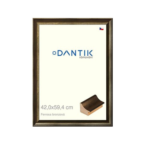 DANTIK rámeček 42 × 59,4, Ferrosa bronzový plexi čiré