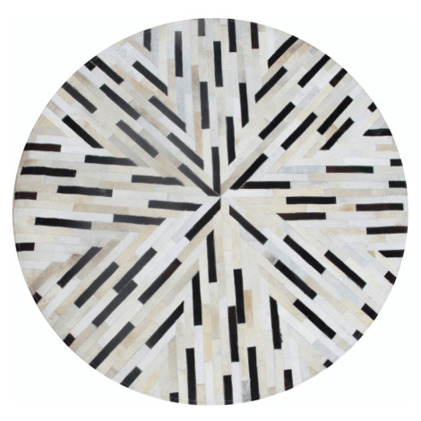 Luxusní kulatý koberec KŮŽE Typ8, patchwork, 200x200 cm Tempo Kondela
