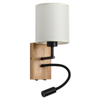 Brilagi Brilagi -LED Flexibilní nástěnná lampa 1xE27/25W/230V + LED/3W dub/černá/krémová