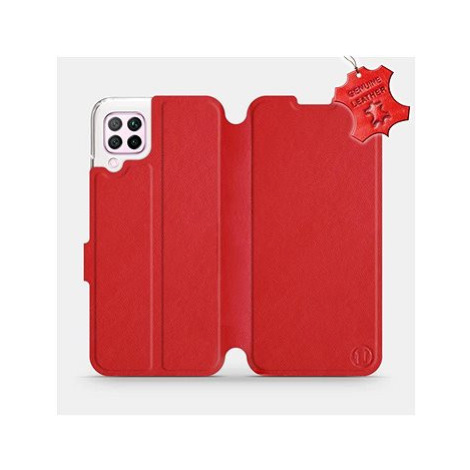 Flip pouzdro na mobil Huawei P40 Lite - Červené - kožené - Red Leather