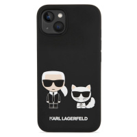 Karl Lagerfeld MagSafe kryt Liquid Silicone Karl and Choupette iPhone 14 černý