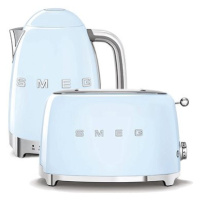 SMEG 50's Retro Style Konvice 1,7l LED pastelově modrá + topinkovač 2x2 pastelově modrý 950W