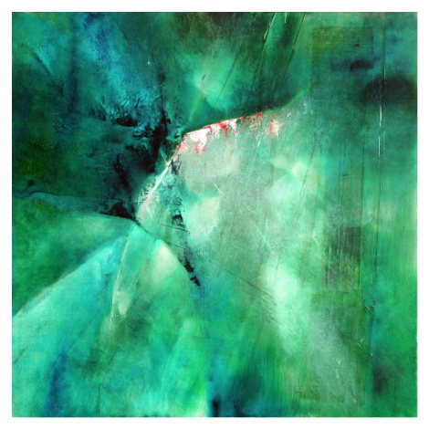 Ilustrace moody blue in green, Annette Schmucker, (40 x 40 cm)