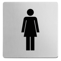 Piktogram dámské wc samolepící broušený nerez ZACK