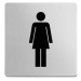 Piktogram dámské wc samolepící broušený nerez ZACK