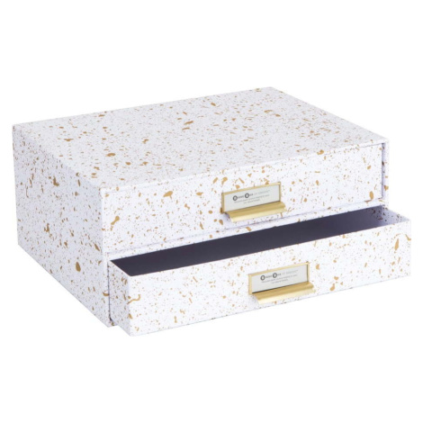 Zásuvkový box se 2 šuplíky ve zlato-bílé barvě Bigso Box of Sweden Birger