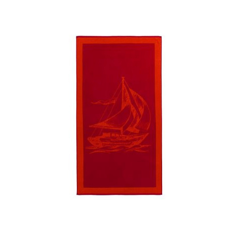 Soft Cotton Plážová osuška Sail 85 × 160 cm, tmavě červená