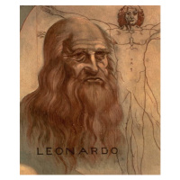 Obrazová reprodukce Portrait of Leonardo da Vinci with his `Vitruvian Man', 35 × 40 cm