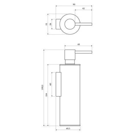 OMNIRES MODERN PROJECT nástěnný dávkovač tekutého mýdla zlatá kartáčovaná /GLB/ MP60721GLB