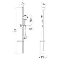 MEXEN/S Kama DS75 Set umyvadlové a vanové baterie s příslušenstvím, chrom 72513DS75-00