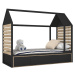 BAMI Dětské dřevěné jednolůžko domeček s úložným prostorem TUTU 90x200 cm Zvolte barvu: Černá, d
