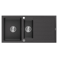 MEXEN Andres granitový dřez 1.5 s odkapávačem 1000x500 mm, černá spotty 6515101510-76