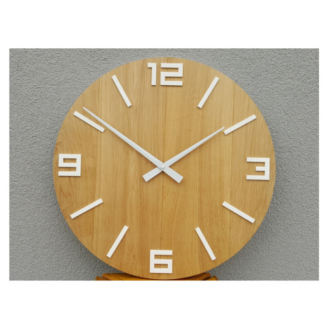 ModernClock Nástěnné hodiny Rustikální hnědo-bílé