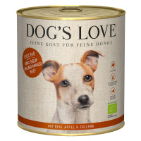 Dog's Love Bio hovězí maso s rýží, jablkem a cuketou 12x800g