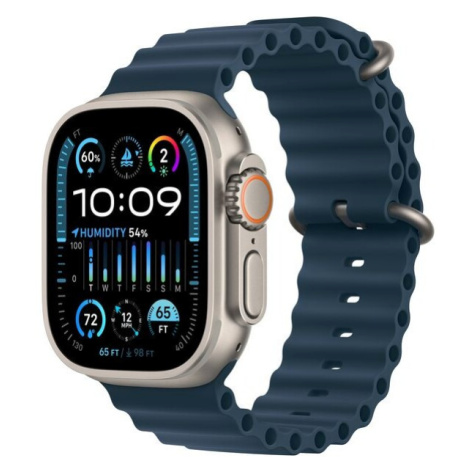 Apple Watch Ultra 2 49mm titanová s modrým oceánským řemínkem Titanová