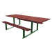 PROCITY Sestava stolu a laviček RIGA, délka 2000 mm, zelená / mahagon