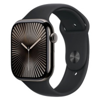 Apple Watch Series 10 42mm Cellular Břidlicově šedý titan s černým sportovním řemínkem - M/L