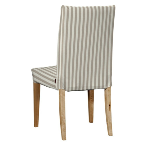 Dekoria Potah na židli IKEA  Henriksdal, krátký, béžová - bílá pruhy, židle Henriksdal, Quadro, 