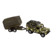 Kids Globe Auto Land Rover Defender Military 14,5cm kov zpětný chod