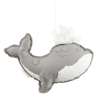 Cotton & Sweets Závěsná dekorace velryba šedá 40x25x8cm