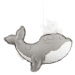 Cotton &amp; Sweets Závěsná dekorace velryba šedá 40x25x8cm
