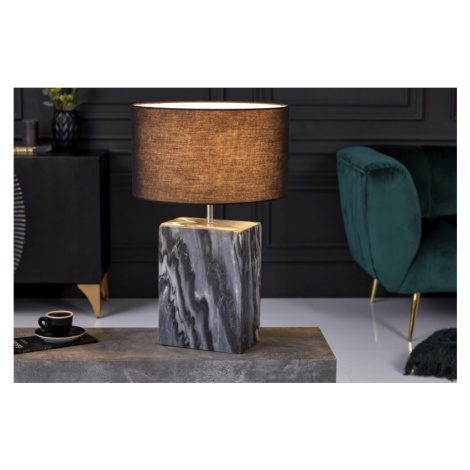 Estila Art deco stolní lampa Miracul s obdélníkovou mramorovou podstavou černé barvy 55cm