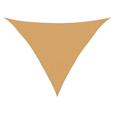 vidaXL Stínicí plachta 160 g/m² trojúhelník písková 2,5x2,5x3,5 m HDPE