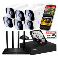 Sada pro Monitorování Ip WiFi 6 Kamer 5MPx 1TB Rekordér 8MPx +Router