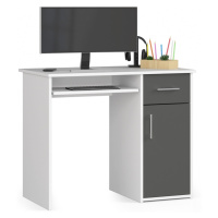 Ak furniture Volně stojící psací stůl PIN 90 cm bílý/grafitový