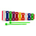 Xylofon dětský 26cm kov/plast + 2 paličky 10 kláves 4 barvy