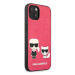 Karl Lagerfeld KLHCP13SPCUSKCP hard silikonové pouzdro iPhone 13 Mini 5.4" fushia Ikonik Karl & 