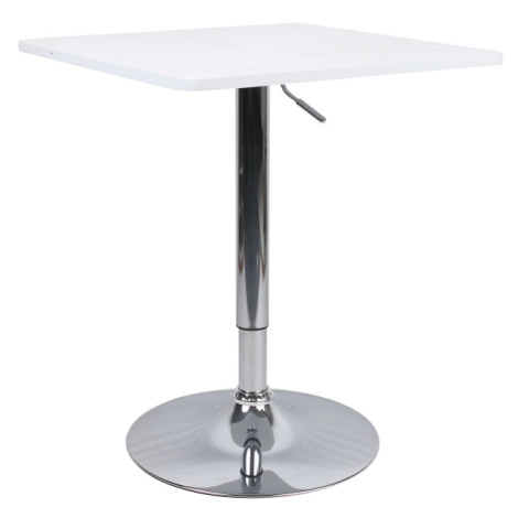 Barový stolek FLORIAN 2 NEW– MDF, chrom, bílá
