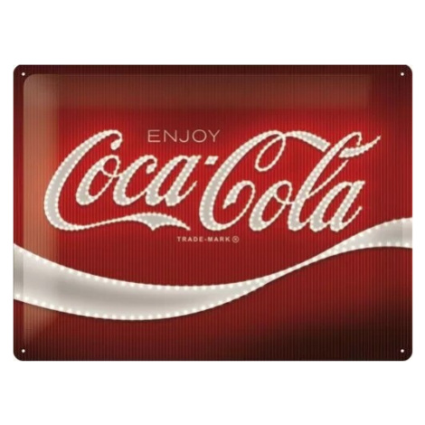 Plechová cedule Coca-Cola - Logo - Red Lights, (40 x 30 cm) POSTERSHOP