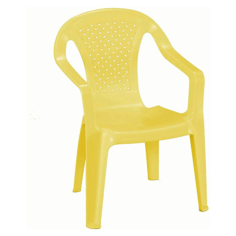 Dětská plastová židlička, žlutá BAUMAX
