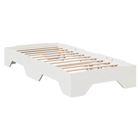 vidaXL Postel bez matrace stohovatelný bílá 80x200 cm masivní dřevo