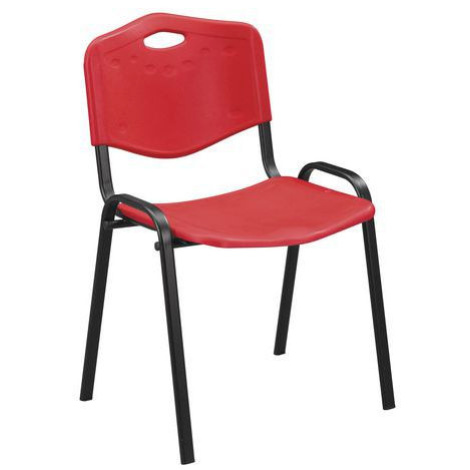 Plastová jídelní židle Manutan Expert ISO, červená