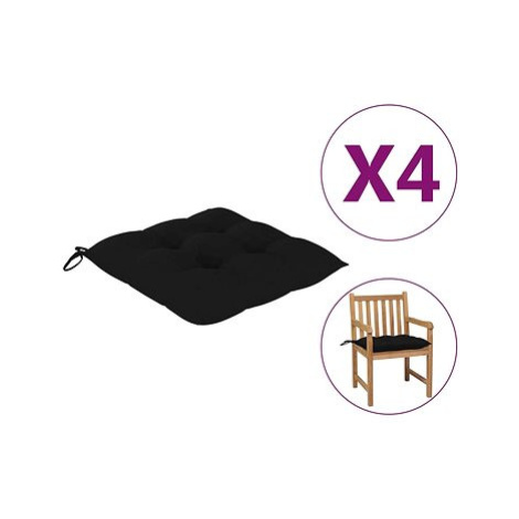 SHUMEE Podušky na židle 4 ks, 7 × 50 × 50 cm, černá