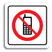 Accept Piktogram "zákaz telefonování" (80 × 80 mm) (bílá tabulka - barevný tisk)