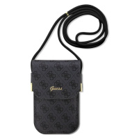 Guess PU 4G Metal Logo Script Phone Bag černý