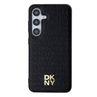 DKNY PU Leather Repeat Pattern Stack Logo Magsafe Zadní Kryt pro Samsung Galaxy S24 Black