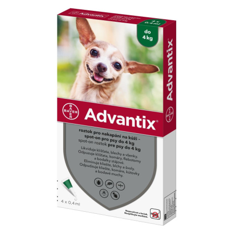 Advantix Antiparazitikum pro psy do 4kg spot-on 1x0.4ml