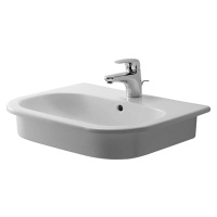 Duravit D-Code - Umyvadlo zápustné, 55x44 cm, s přepadem, s otvorem pro baterii, bílá 0337540000