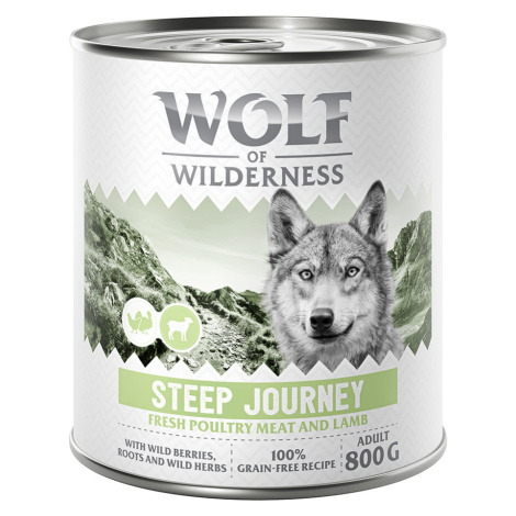Wolf of Wilderness Adult "Expedition", 6 x 800 g - Steep Journey - drůbež s jehněčím