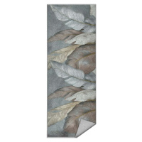 Zeleno-šedý pratelný běhoun 80x200 cm Dusty Leaves – Mila Home