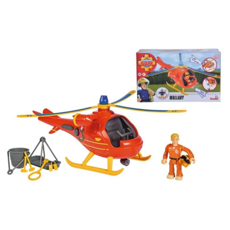 Požárník sam vrtulník s figurkou, světlo, zvuk Simba