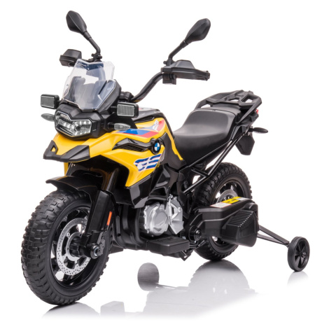 Dětská elektrická motorka BestBerg BBCC-80Y – BMW F 850 GS / od 3 let / nosnost 30 kg / žlutá