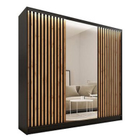Nejlevnější nábytek Insular 3D 200 se zrcadlem - černý mat / dub wotan