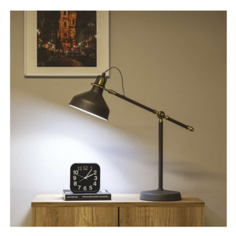 Stolní lampa HARRY na žárovku E27, tmavě šedá EMOS