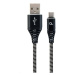 GEMBIRD Kabel USB 2.0 AM na Type-C kabel (AM/CM), 1m, opletený, černo-bílý, blister, PREMIUM QUA